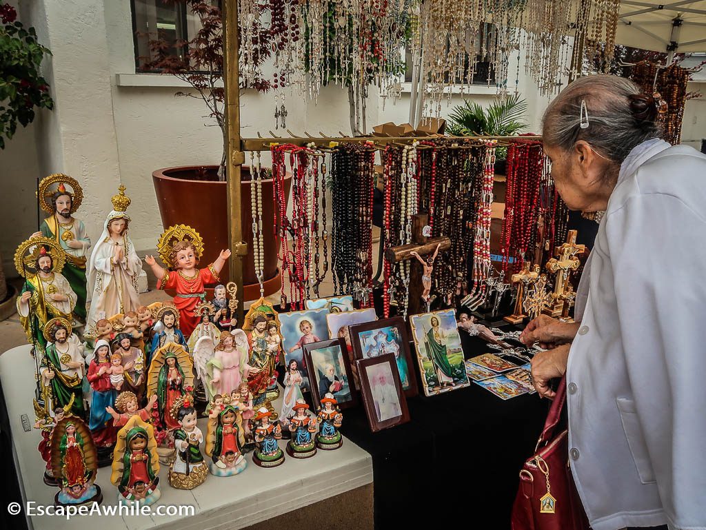 Market in El Pueblo old town, Downtown LA, California, USA