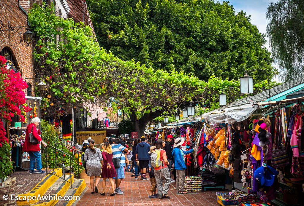 Olvera Street market, El Pueblo old town, Los Angeles, California, USA