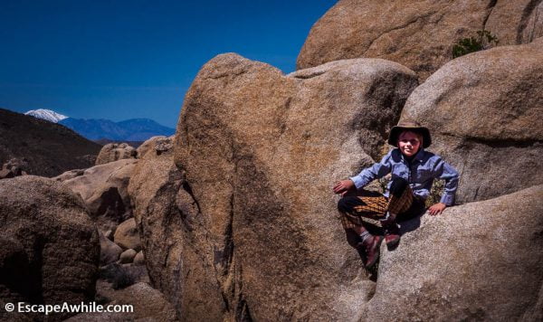 Numerous rock formations are a prime playground for a young explorer.