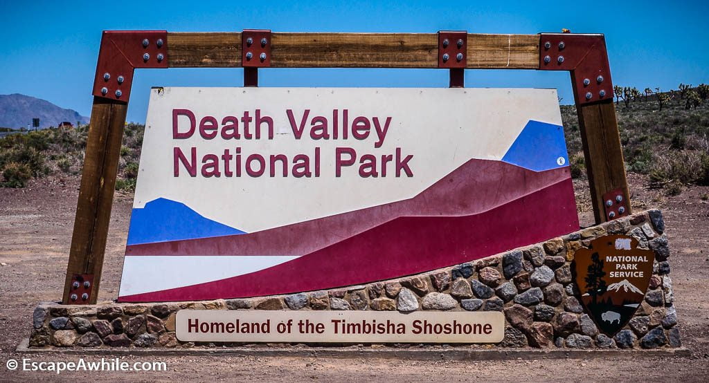 Death Valley NP entry sign.