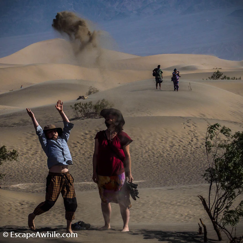 The joy of having a decent sized sandpit. Mesquite Flat sand dunes, Death Valley NP