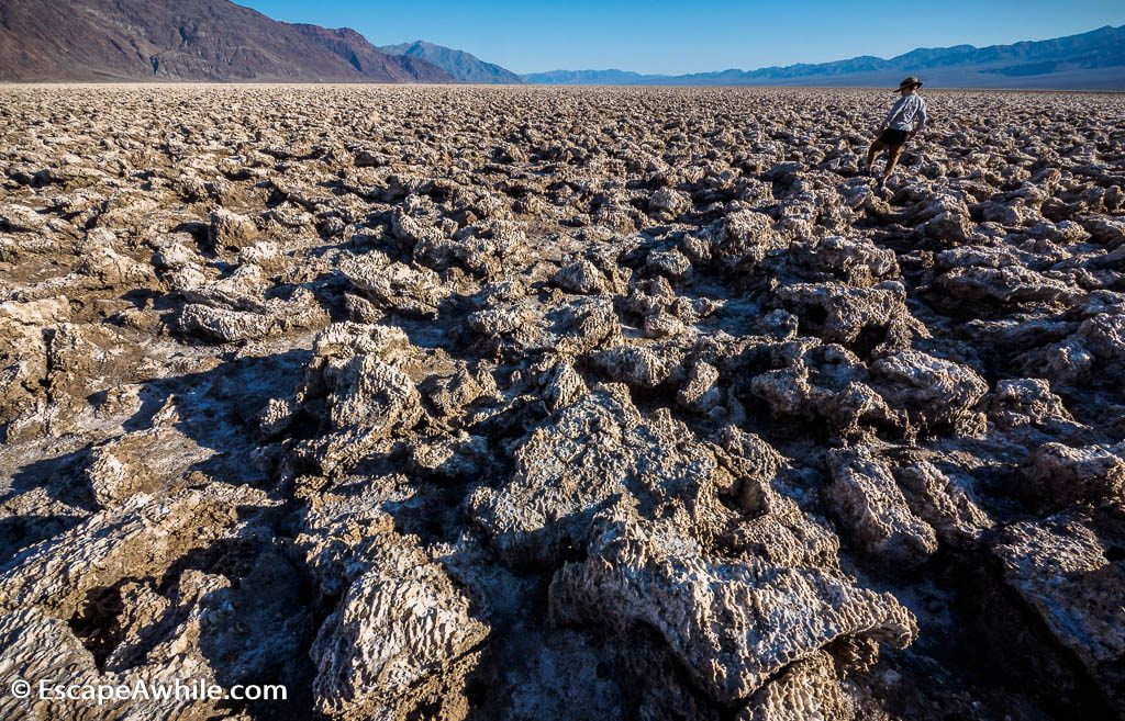 Salty ground of the Devil's Golf Course - short turn off the main Death Valley road.