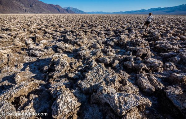 Salty ground of the Devil's Golf Course - short turn off the main Death Valley road.