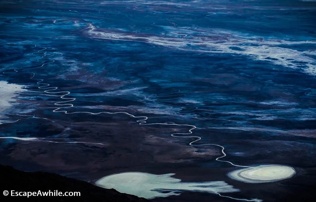 A salty river on Badwater basin, viewed from Dante's lookout.