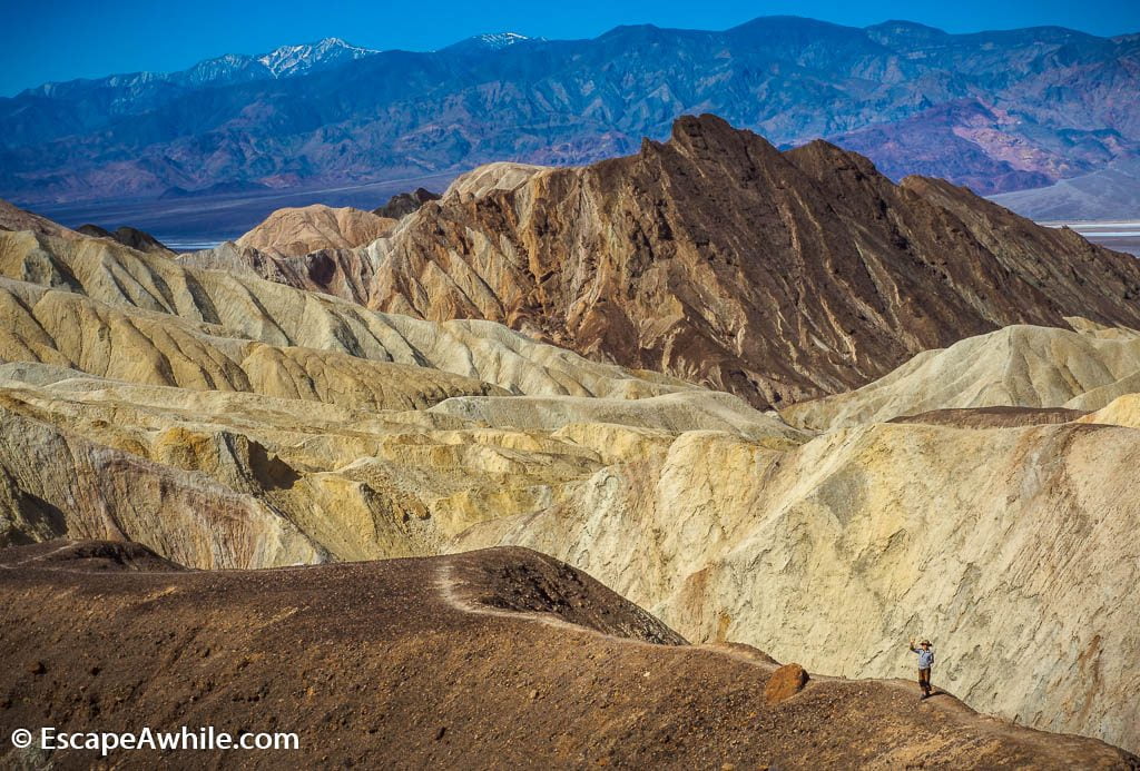 Views back over Golden Canyon from near the Red Cathedral, Death Valley NP.