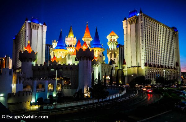 Disney castle like Excalibur Hotel and Casino, Las Vegas