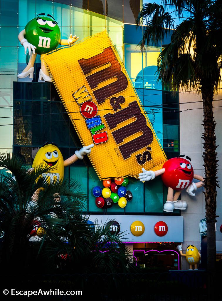 M&M World, Las Vegas, four stories full of M&M chocolates and souvenirs.