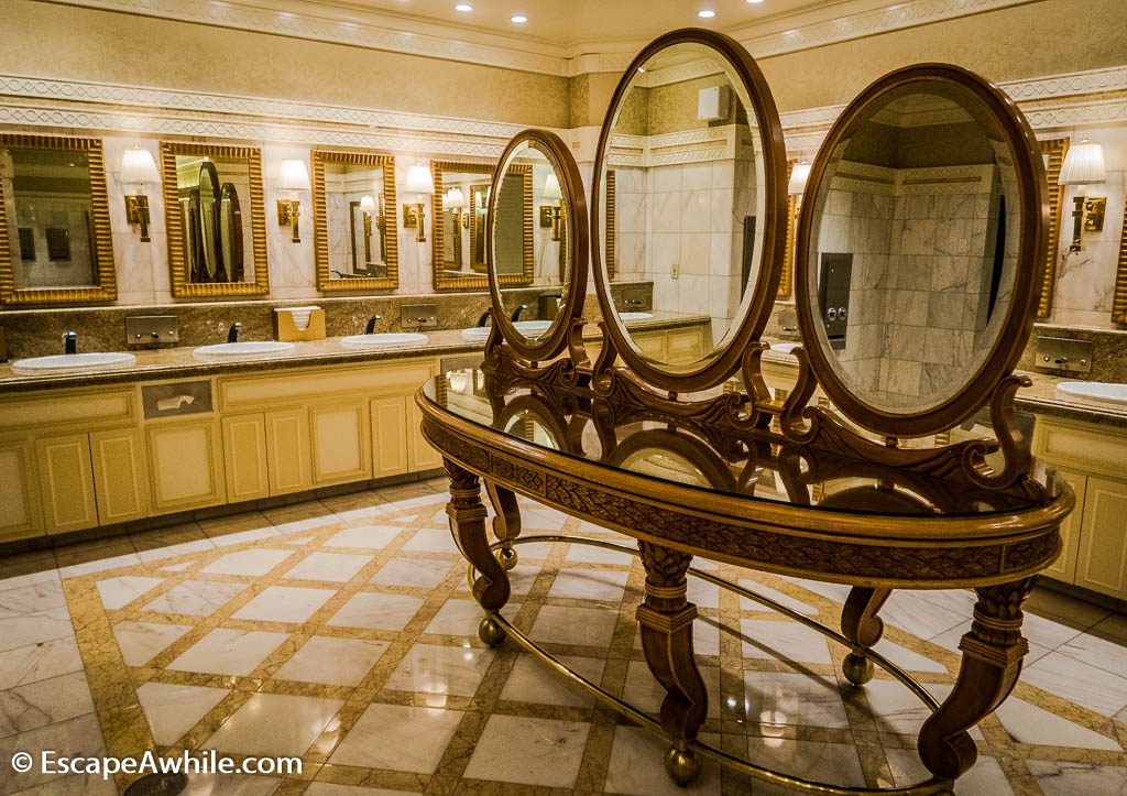 Luxurious restrooms at Mirage Casino