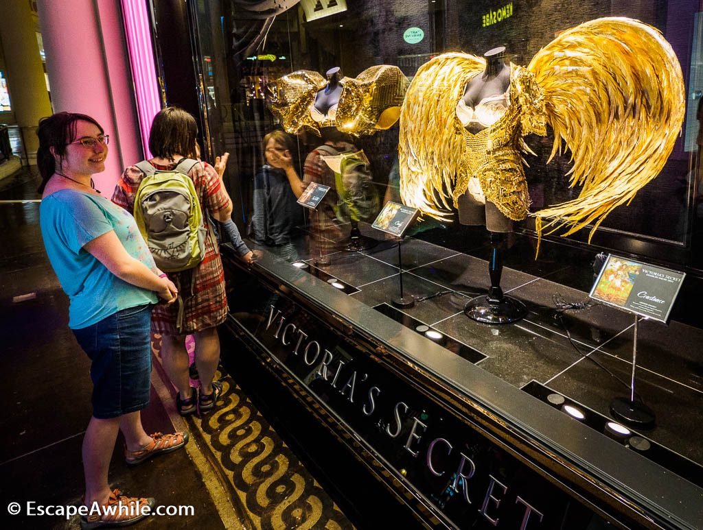 Lavish costumes to present Victoria's Secret underwear on catwalk, Caesar Forum shops, Las Vegas