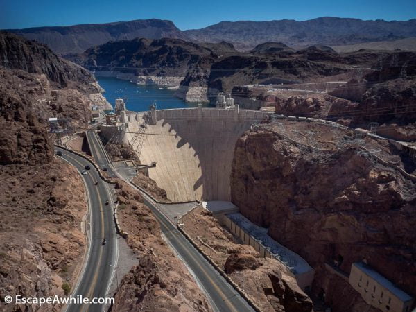 Hoover Dam on Colorado River, the highest dam in the world when completed in 1935