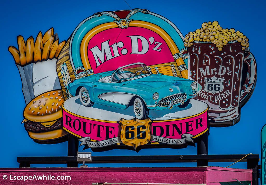 Old fashioned Mr. D'z restaurant, Route 66, Arizona, USA