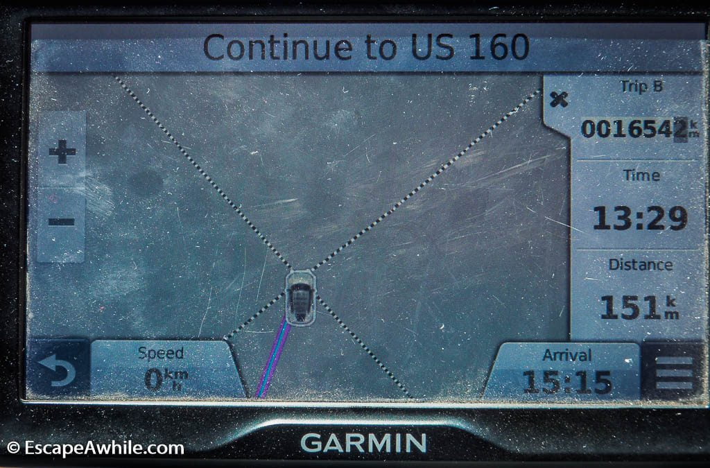 This is what being at the 4 corners looks like on the GPS.