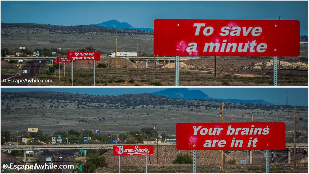 Burma Shave signs along Route 66, Arizona, USA