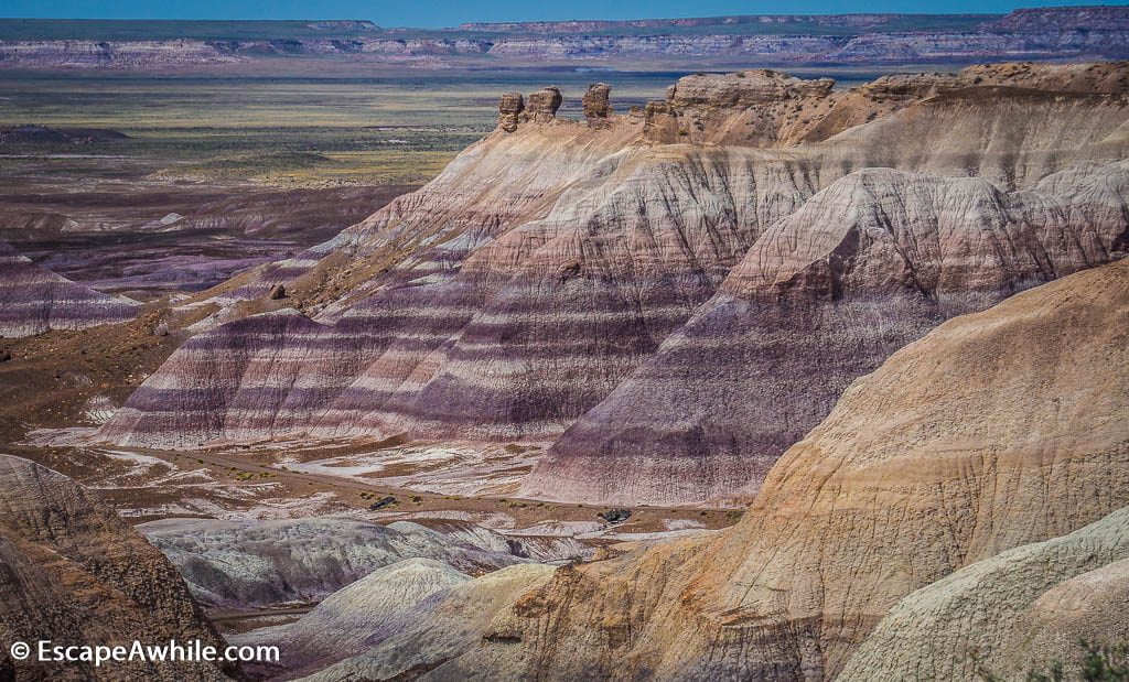 Colourful layers of Blue Mesa. Petrified Forest National Park