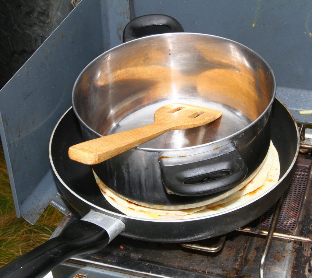 Camping tortillas - frying